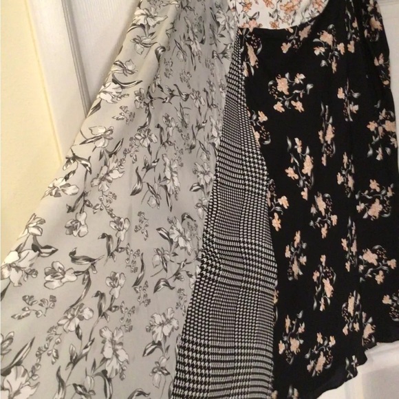 CALVIN KLEIN Size 22 Plus Womens Asymmetric Black Printed Casual‎ Midi Skirt - Picture 2 of 3